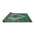 thumbnail image 2 of Ahgly Company Indoor Square Medallion Turquoise Blue Traditional Area Rugs, 7' Square, 2 of 4