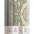 thumbnail image 6 of Southwestern Sage Green Sheer Curtains 63 Inch Length 2 Panels Set, Tribal Antique Boho-Chic Heritage Voile Window Treatment Curtains Sheers Drapes for Bedroom/Living Room/Kitchen 52x"63"x2, 6 of 7
