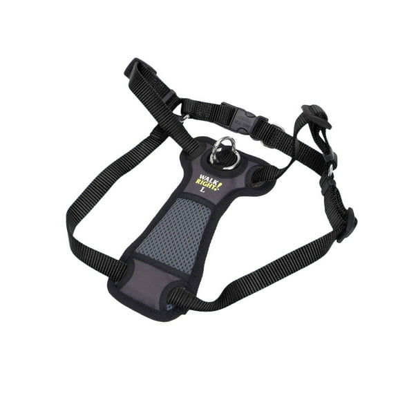 Walk Right Front Connected Dog Harness, Large, Black