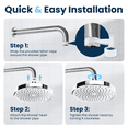thumbnail image 2 of Liba 6-inch High Pressure Shower Head, Chrome Plated Brass, Silicone Nozzles Spray, 2 of 6