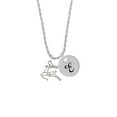 thumbnail image 2 of Delight Jewelry Silvertone 2-D Reindeer Silvertone Script Initial Disc - E - Charm Necklace, 20"+3", 2 of 4