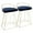 Gold, Blue, variant on Canary Contemporary-Glam Counter Stool In Gold With Blue Velvet - Set Of 2