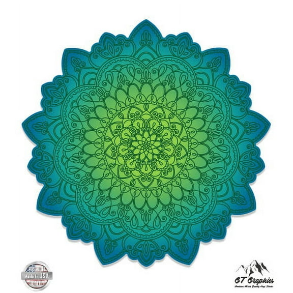 Detailed Mandala Beautiful Flower Design - 3" Vinyl Sticker - For Car Laptop I-Pad Phone Helmet Hard Hat - Waterproof Decal
