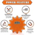 thumbnail image 2 of Usb Rechargeable Led Road Flares Emergency Lights-roadside Warning Car Safety Beacon Flashing Disc Flare Kit With Magnetic Base For Vehicles & B G, 2 of 4