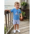 thumbnail image 3 of BemeyourBBs Toddler Baby Boys Summer Outfits Infant Baby Boy Beach Holiday Clothes 2T 3T 4T Sailboat Embroidery Short Sleeves T-Shirt and Pockets Striped Shorts Set, 3 of 9