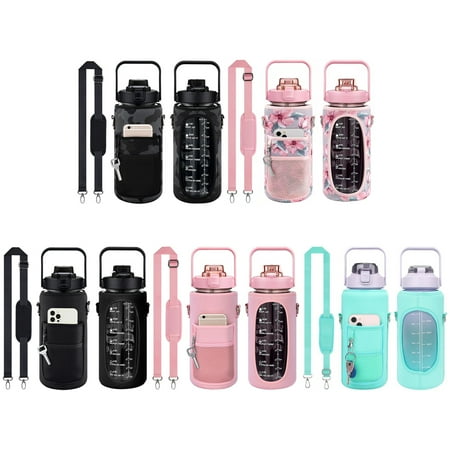 

Sport Water Bottle Cover Neoprene with Strap Outdoor Hiking (Black)