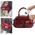 thumbnail image 3 of PU Leather Top Handle Purse with Multi-Pocket Retro Shoulder Handbags Retro Boston Handbag for Women Work Or Daily Use (Wine Red), 3 of 10