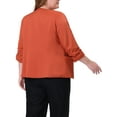 thumbnail image 3 of Agnes Orinda Women's Plus Size Blazers Lapel Collar Open Front 3/4 Sleeve Wear-to-Work Jackets 3X Caramel, 3 of 5