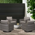 thumbnail image 3 of POCASSY Swivel Rocking Patio Wicker Chairs with Cushions (Set of 4), 3 of 12