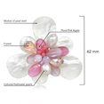 thumbnail image 4 of Sweet Pink White Floral Shell Cluster of Sparkling Crystals Pearls Brooch or Pin, 4 of 5