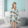 thumbnail image 6 of Blue Highland Cow Flower Butterfly Pattern Hooded Bath Towel，50"x30" for Ages 3 To 12 Kids, Quick Dry Lightweight Soft Microfiber Hood Beach Towel Cover Up for Kids, 6 of 7