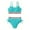Blue1, variant on Girls Swimsuits Teen Two Piece Bathing Suit High Waist Bikini Set with Chest Pad Color Block Swimwear,Army Green