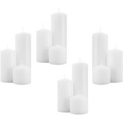 Royal Imports 3 Inch Pillar Candles (12 Candles - 4 of each 3x3, 3x6, 3x9) White Unscented Premium Wax for Wedding, Spa, Party, Birthday, Holiday, Bath, Home Decor, 4 Sets