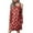 Red, variant on Lilgiuy Women Dress Christmas Printed Strapless Long Sleeve Dress