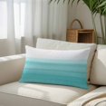 thumbnail image 3 of Aqua White Ombre King Size Pillow Cover, Pillowcase Protectors with Zipper, Breathable Decorative Throw Pillow Case Cover, Chic Modern Funny Abstract Striped Art Pillow Shams for Couch Sofa 20x36Inch, 3 of 8