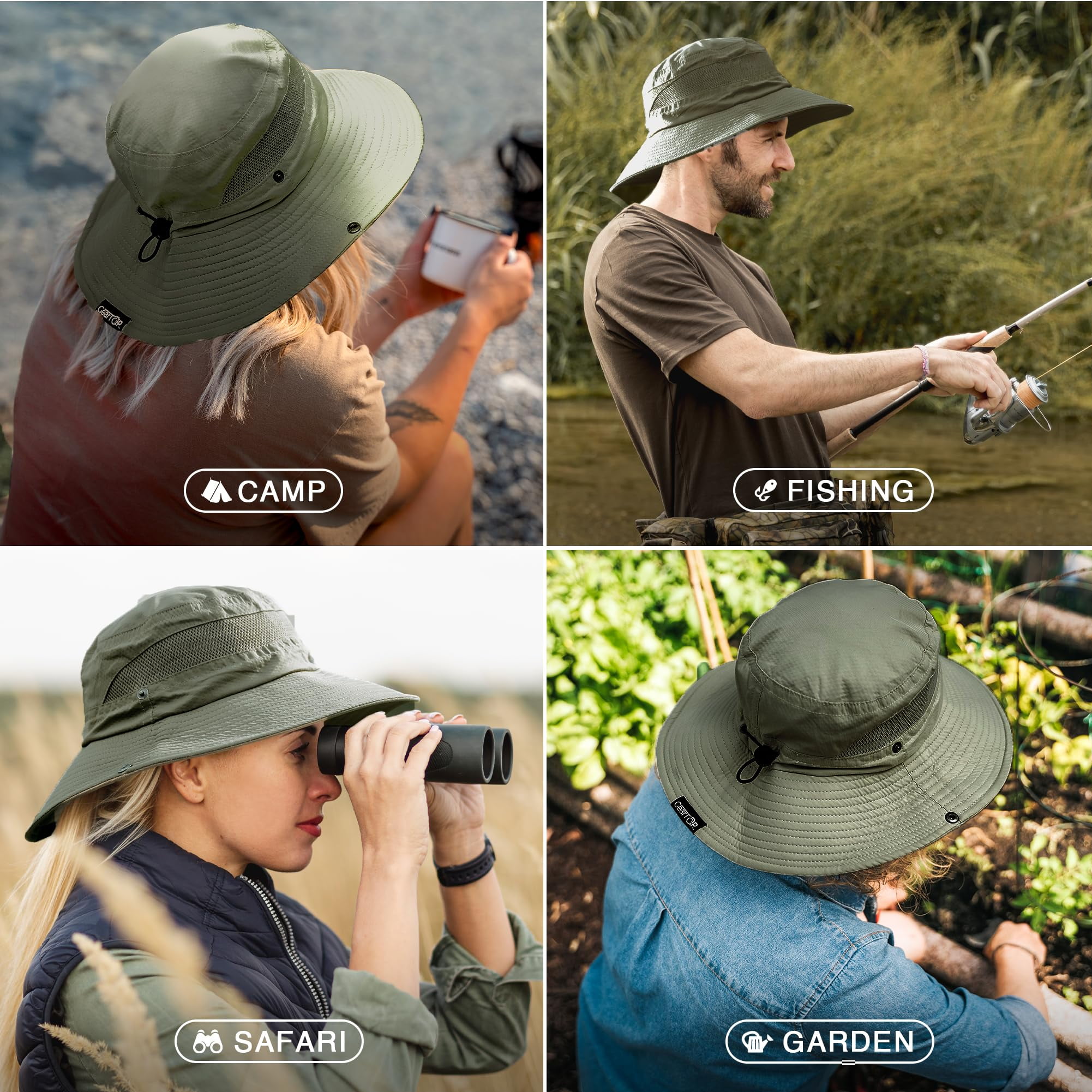 Pett Packable beach hat, sun hat, hunting hat for men and women, beige