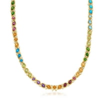 Ross-Simons 21.80 ct. t.w. Multi-Gemstone Necklace in 18kt Gold Over Sterling, Women's, Adult