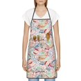 thumbnail image 3 of Easygdp Passport Stamp Apron Waterdrop Resistant with 2 Pockets,Oil Resistant Cooking Kitchen Chef Apron for Women Men, 3 of 7