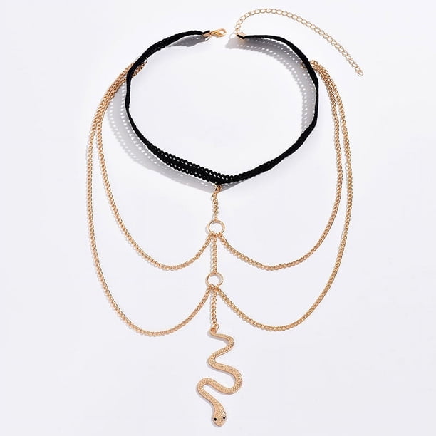 1 Uds. (dorado) cadena de muslo de serpiente dorada cadena de pierna de serpiente arnés de pierna Sexy bohemio cadena para el cuerpo Bikini joyería de playa de verano para mujeres y niñas ER