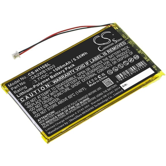 Replacement Battery for iRiver H110,H120,H140,H320,H340 MP3 Playmer,PN:DA2WB18D2,3.7V/1500mAh