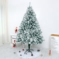 thumbnail image 4 of 4ft Premium Snow Flocked Artificial Christmas Tree Hinged Pine Full Holiday Xmas Tree for Home Office Party Decoration with 820 Branch Snow Tips and Metal Stand, 4 of 7