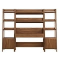 thumbnail image 3 of Modway Bixby 3-Piece Wood Office Desk and Bookshelf in Walnut, 3 of 5