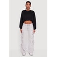 thumbnail image 3 of Women's Long Sleeve Cropped Bubble Hem Sweatshirt, 3 of 5