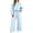 Light Blue #29, variant on Womens Two Piece Sets Polka Dot Long Sleeve Sweatshirt and Drawstring Shift Pants Outfits ,XL