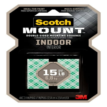 Scotch- Indoor Double-Sided ing Squares, 48 1 inch Squares