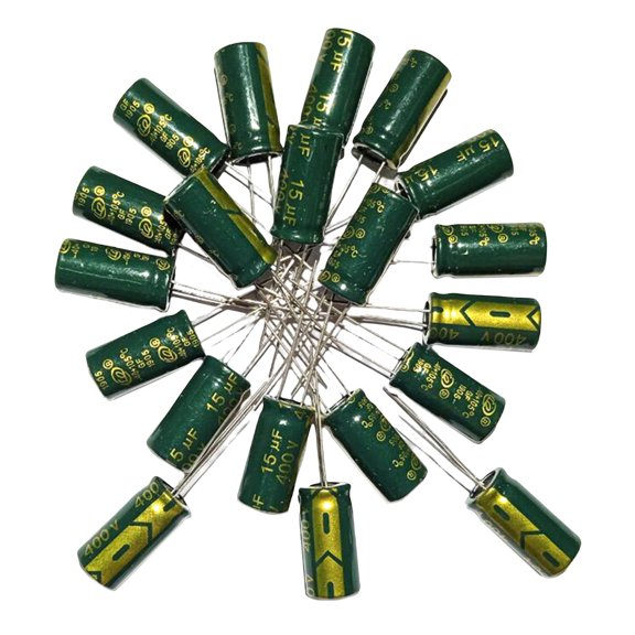 Condensador Electrolítico de Aluminio Radial de Baja Resistencia 20 Piezas 15uf 400V para Computadoras DYNWAVEMX Capacitor electrolítico