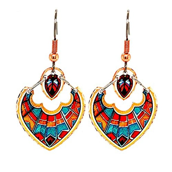 Kachina Jewelry Dancer’s Stylized Headdress Native Earrings. Kachinas Stylized Earrings, Teardrop Shaped.