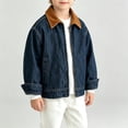 thumbnail image 5 of YunPes Boys Denim Jacket Full Zip Fashion Baggy Collar Jean Jacket Vintage Cargo Outerwear for Kids Fall Winter Casual Versatile Clothes, 5 of 7