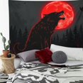 thumbnail image 2 of RKSupls Tapestry Wall Hanging Art, Wolf Howling Red Moon Forest Tapestry Decoration for Daily Bedroom, Dorm, Living Room, Apartment Hallway Home Decor, 2 of 5