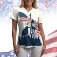 thumbnail image 6 of CAICJ98 250 Anniversary USA Shirt for Women American Flag Freedom Graphic Tees Tops Patriotic Casual Short Sleeve Women T Shirt (White,S), 6 of 6
