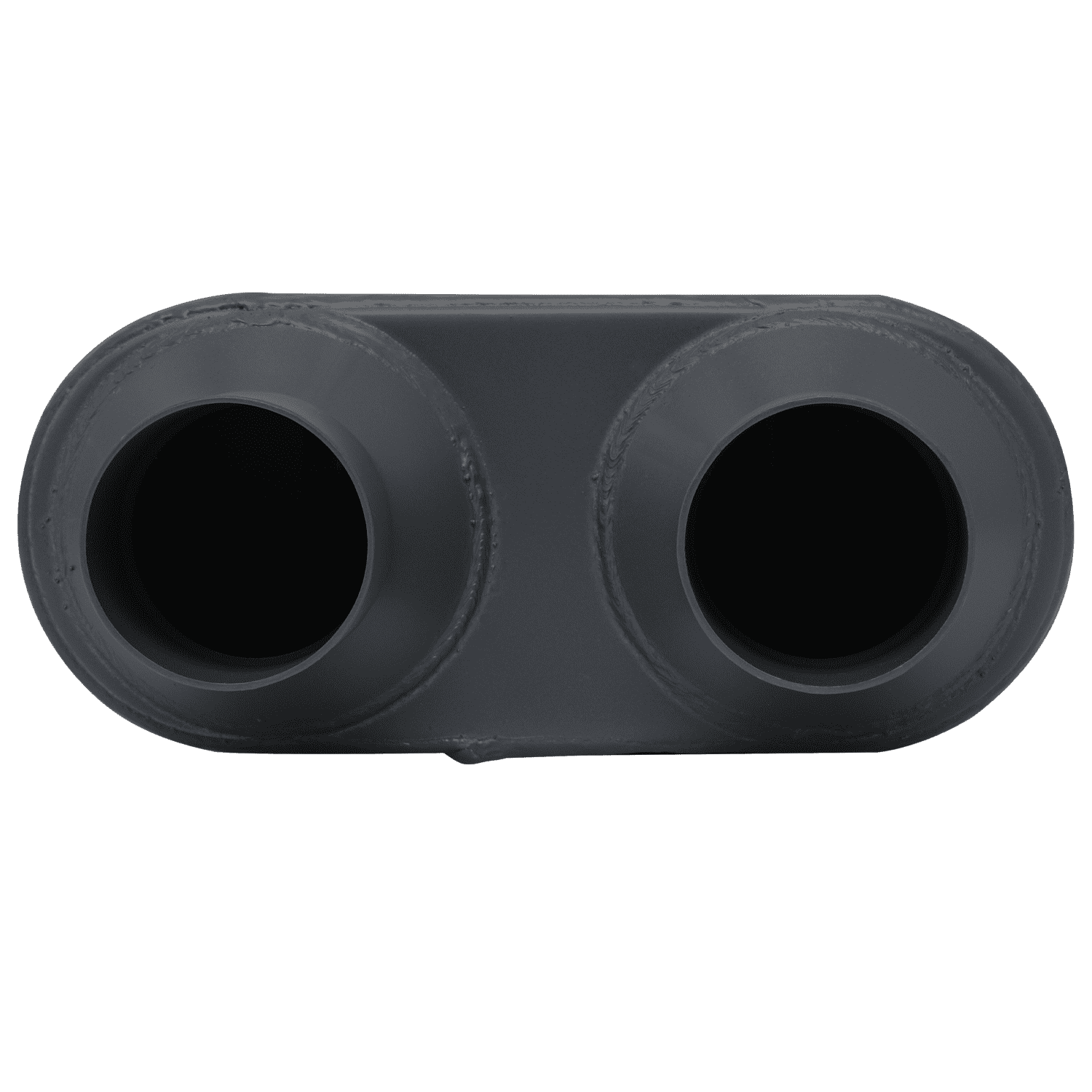Magshion Black 2.5" Inlet 2.25" Outlet Stainless Steel Dual Chambered Exhaust Muffler Straight-Through Round Tip