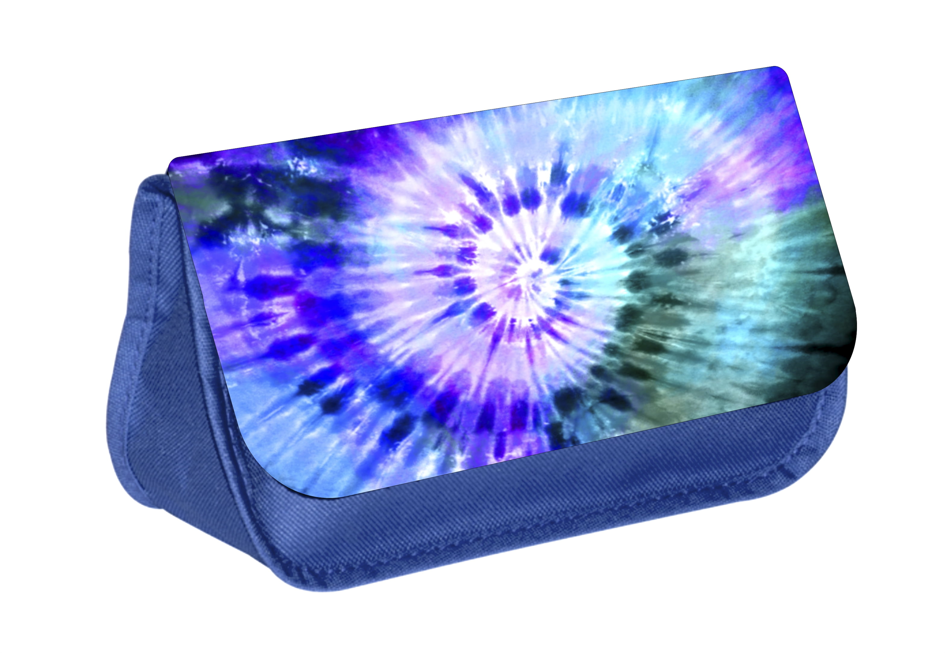 Tie Dye - Girls / Boys Blue Pencil Case - Pencil Bag - with 2 Zippered ...