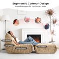 thumbnail image 2 of Congermom Bean Bag Ottoman, Foot Rest, Pouf Ottoman, Fireside Chair Memory Foam Lazy Bean Bag Sofa for Living Room, Bedroom, Dorm, Office(Khaki), 2 of 5
