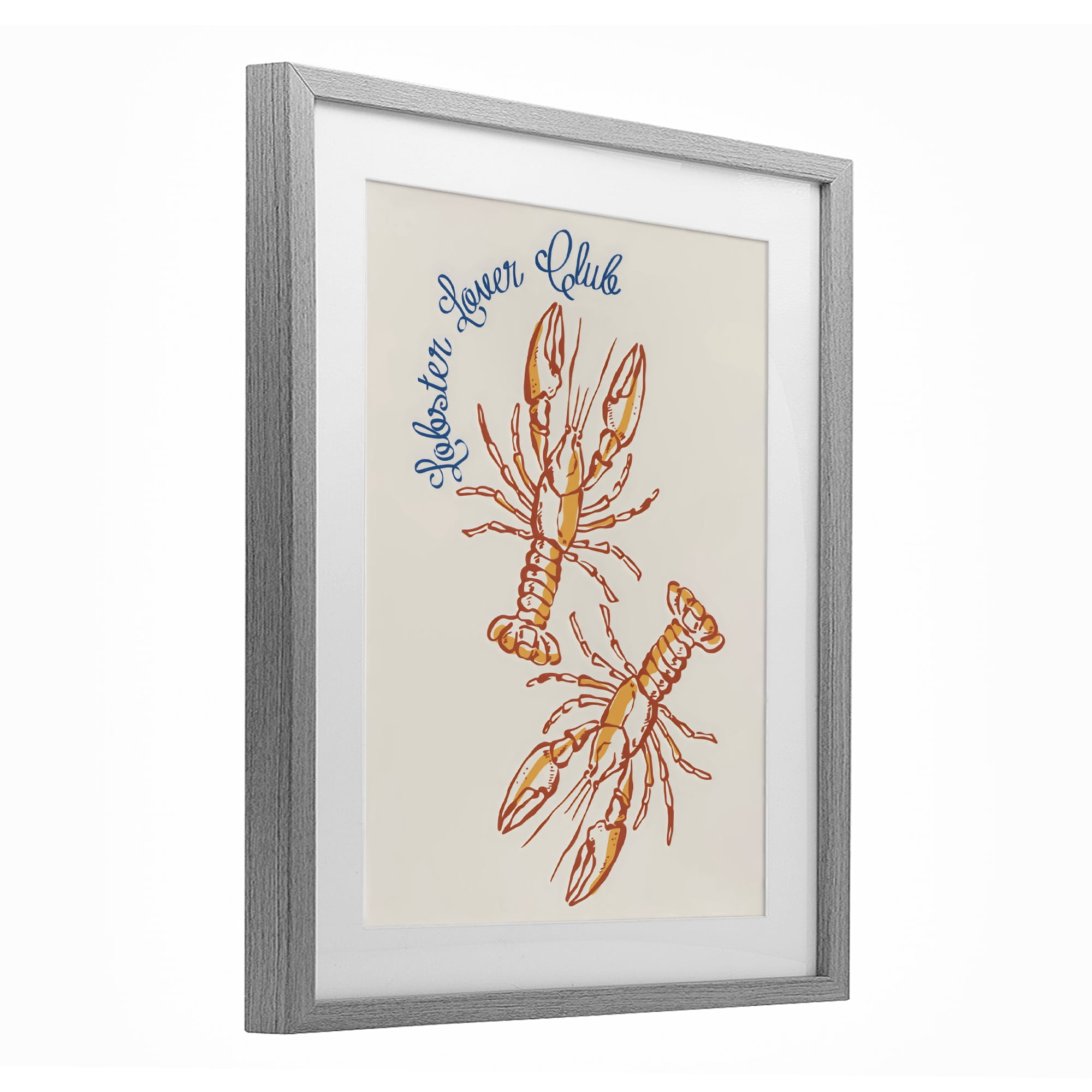 Stupell Industries Lobster Lover Club Gray Framed Print Under Glass, design by The Prints Vibe