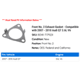 thumbnail image 2 of Front No. 2 Exhaust Gasket - Compatible with 2007 - 2010 Audi Q7 3.6L V6 2008 2009, 2 of 2