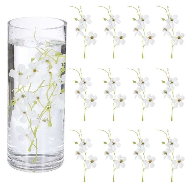 Uxcell 12Pcs Flores Flotantes para Centros de Mesa, Cabezas de Flores Falsas de Seda de Flor de Guisante Blanca para Velas Flotantes, Relleno de Jarrones, Decoración de Mesa para Fiestas y Bodas
