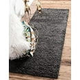 thumbnail image 2 of Unique Loom 3128001 2 ft. 2 in. x 6 ft. 5 in. Solid Shag Runner Rug, Graphite Gray, 2 of 10