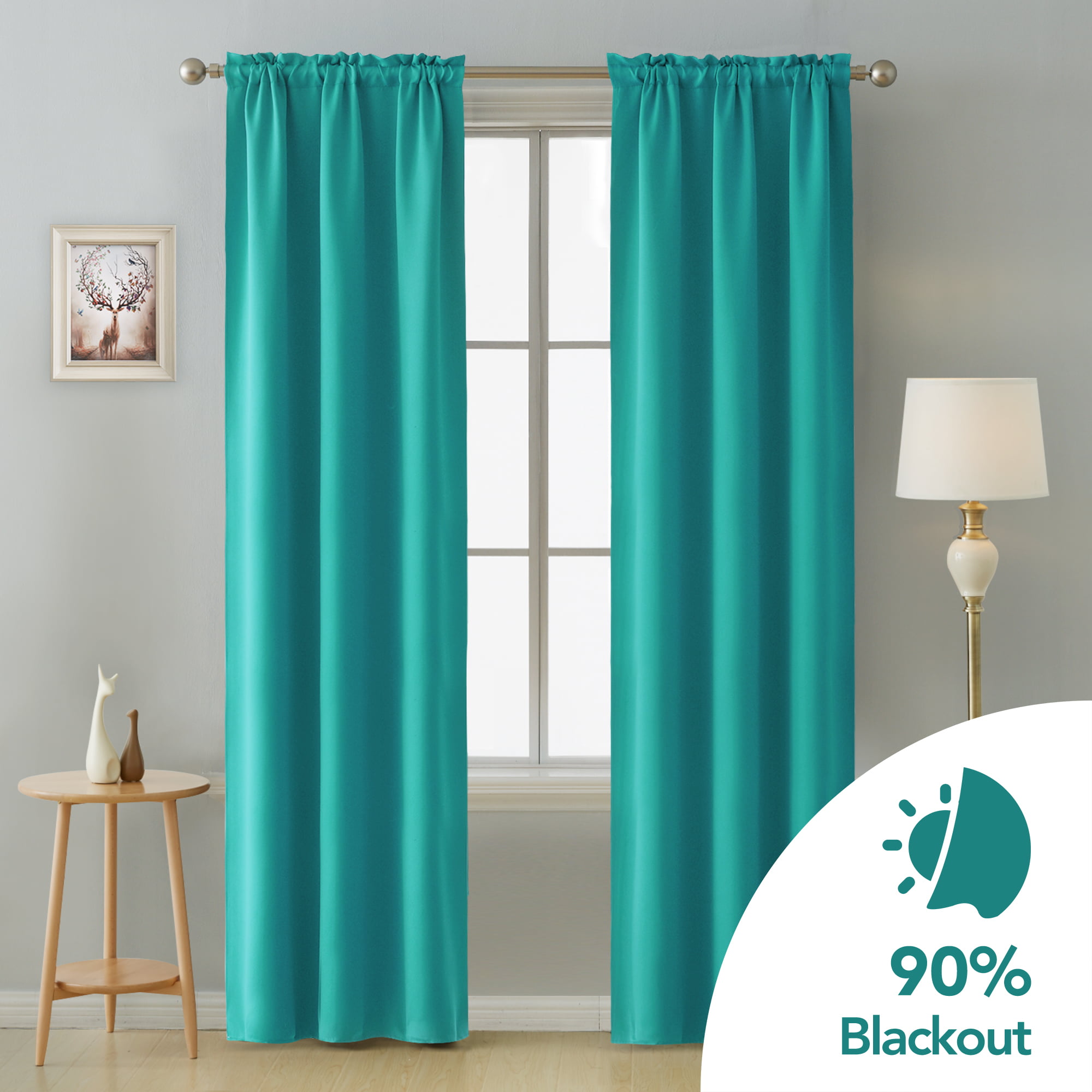 Details about   Pillowfort Aqua Blue Window Blackout Curtain Single Panel 42" x 84” 