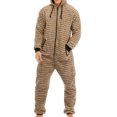thumbnail image 2 of Pijama de camuflaje de terciopelo de doble cara con capucha informal para hombre, traje unido con cremallera Pompotops  oipoqjl29324, 2 of 7