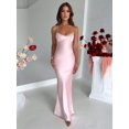 thumbnail image 4 of Satin Criss‑Cross Backless Tie‑Strap Fitted Cocktail Dress, Elegant Party Dress for Wedding, Spring and Fall Occasions, 4 of 9