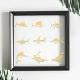 thumbnail image 3 of 9pcs 1.6x1.6 inch Golden Metal Stickers Fish Metal Stickers Self Adhesive Swordfish Stickers Sailfish Golden Epoxy Stickers Pyramid Sticker for DIY Scrapbooks Epoxy Resin Phone Decoration, 3 of 9