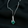 thumbnail image 3 of Rosec Jewels Lab Grown Emerald Solitaire Pendant with Moissanite, Simple Infinity Pendant, 10K White Gold, 3 of 8