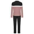 thumbnail image 4 of Two Piece Sets for Women Sweatsuit Long Sleeve Pullover Sweatshirt with Pockets Ladies Loose Tight Sweatpants Floral Print Casual Co Ord Sets Loungewear Sportswear Going Out Fall Outfits Khaki XL, 4 of 6