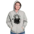 thumbnail image 4 of Celestial Sun Space Hands Spiritual Unisex Fleece Graphic Zip Up Hoodie Brisco Brands 4X, 4 of 5
