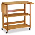 thumbnail image 1 of Light Oak Beechwood FOLDABLE KITCHEN CART WITH KNIFE BLOCK, 1 of 1