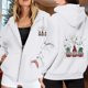 thumbnail image 2 of WILLBEST Sudadera Deportiva para Mujer Ladies' Christmas Printed Zipper Long Sleeved Pocket Adjuststring Casual Hooded Sweatshirt 1792 Grande, 2 of 8